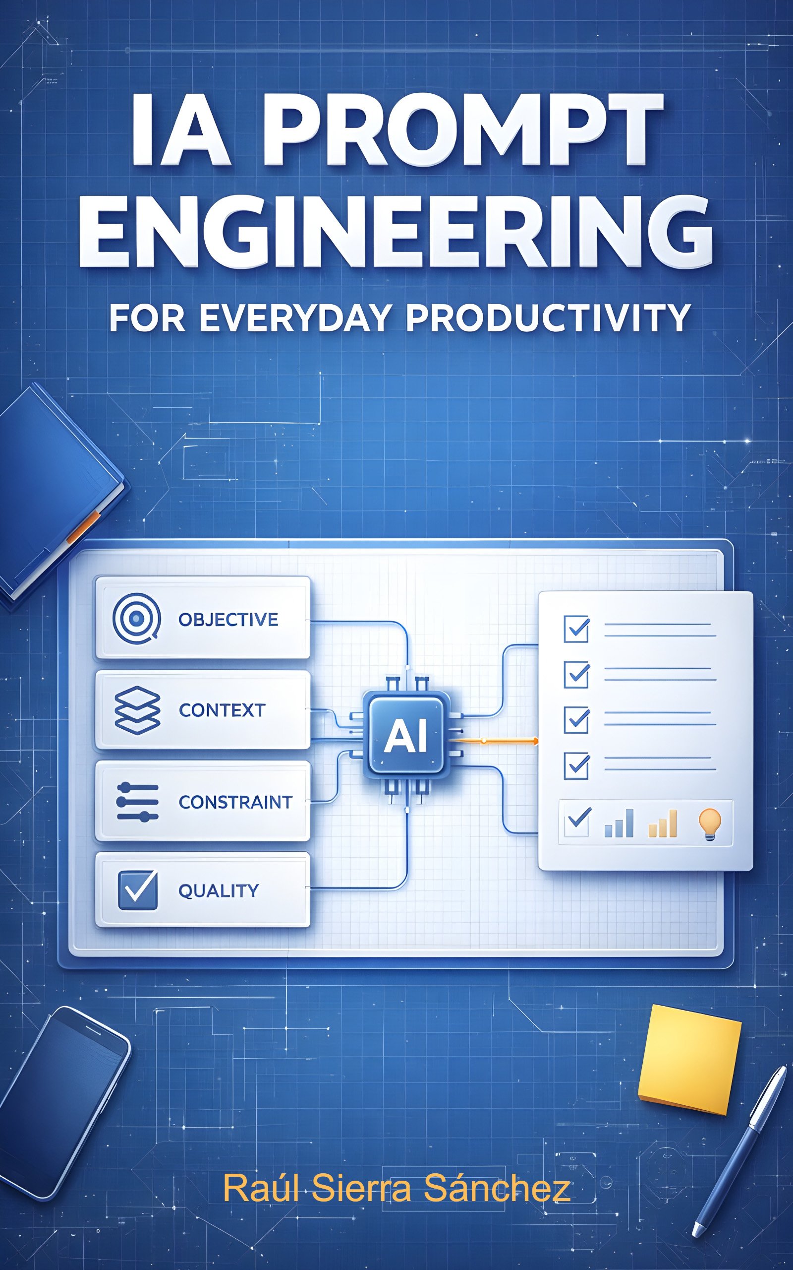 Portada del libro electrónico IA Prompt Engineering for Everyday Productivity