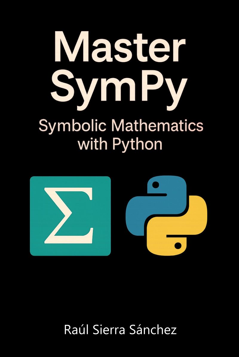 Portada del libro electrónico Master SymPy, de Raúl Sierra Sánchez