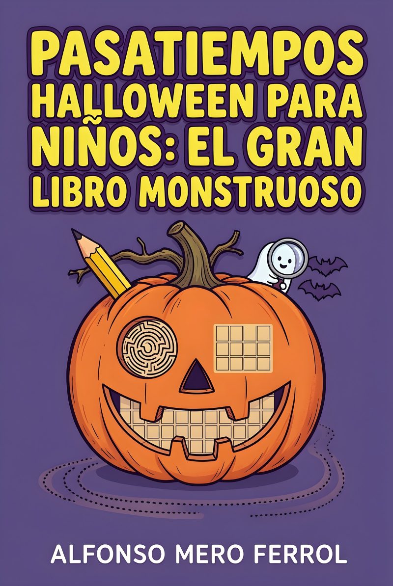 Portada del libro electrónico Pasatiempos Halloween para Niños: El Gran Libro Monstruoso