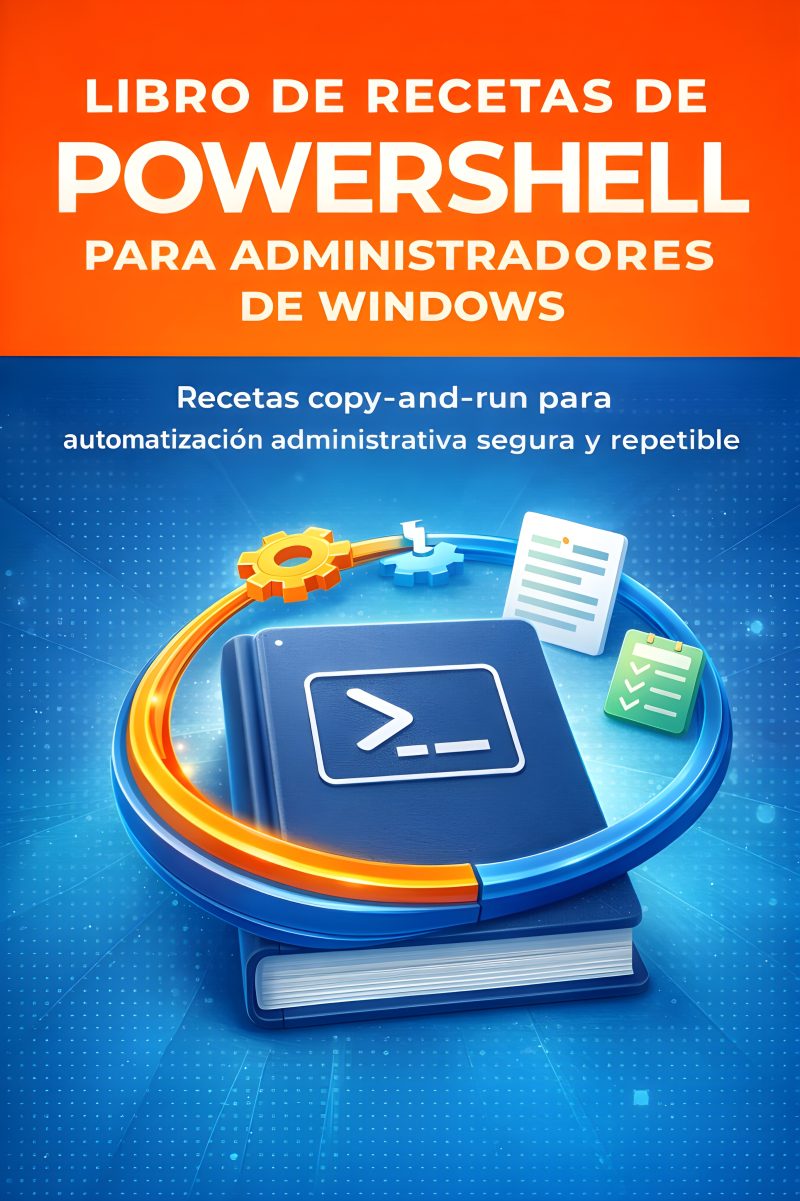 Portada de Libro de recetas de PowerShell para administradores de Windows