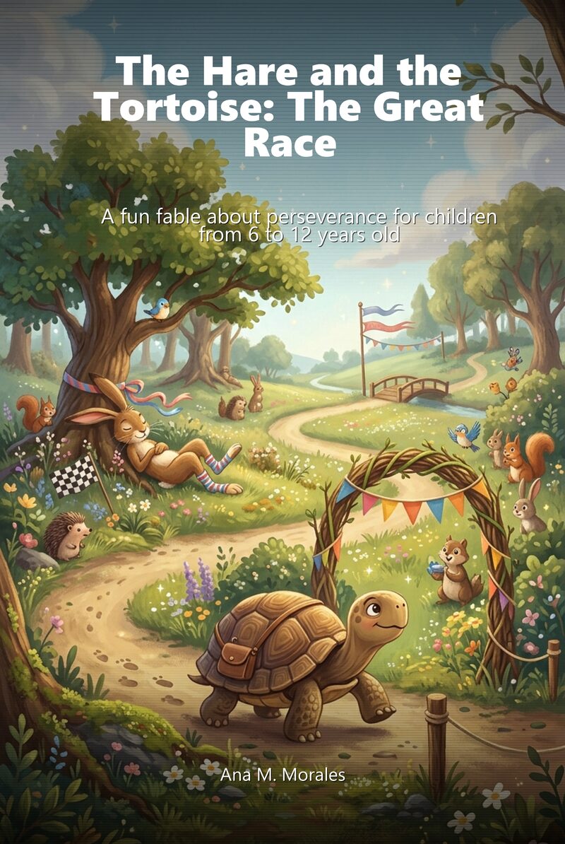 Portada del libro electrónico The Hare and the Tortoise: The Great Race, de Ana M. Morales