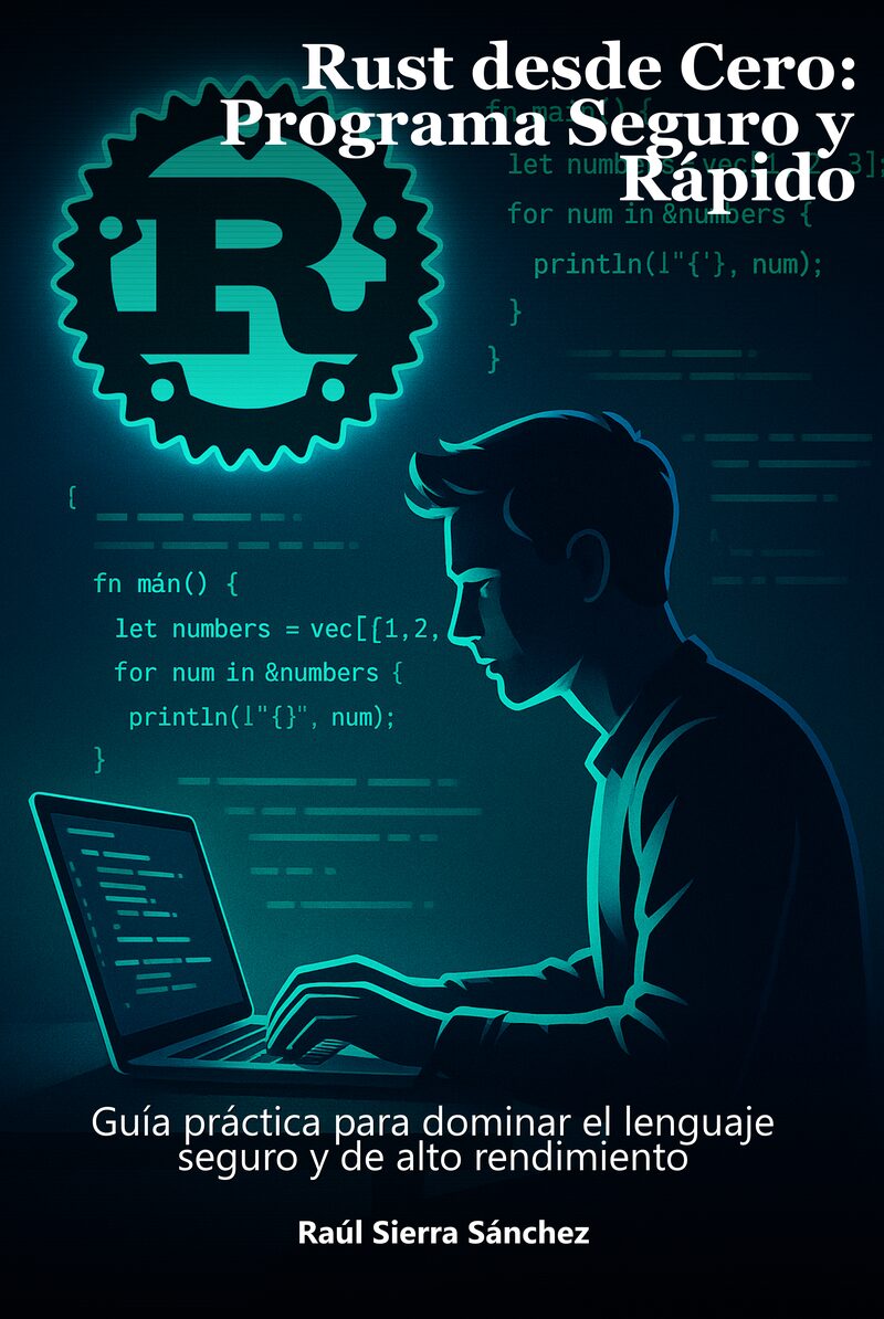 Portada del libro electrónico Rust desde Cero: Programa Seguro y Rápido, de Raúl Sierra Sánchez