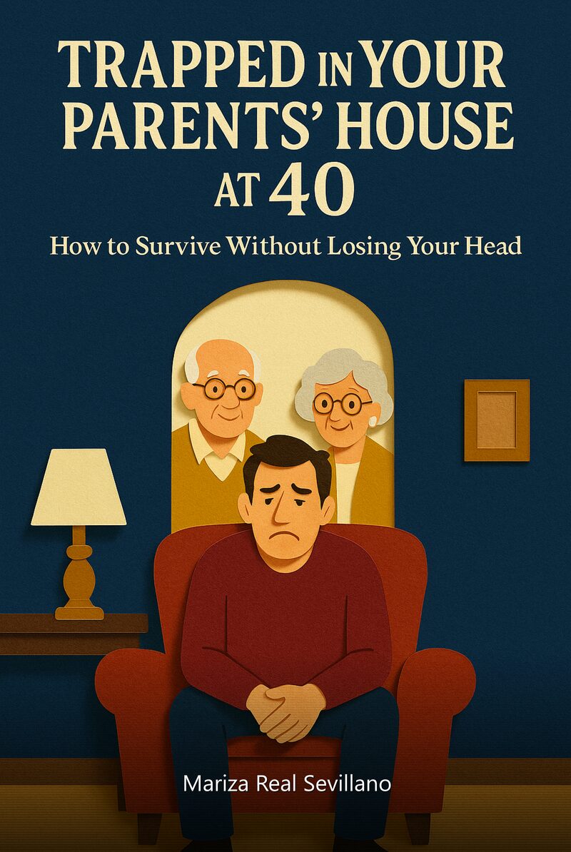 Portada del libro electrónico Trapped in your parents' house at 40, de Mariza Real Sevillano
